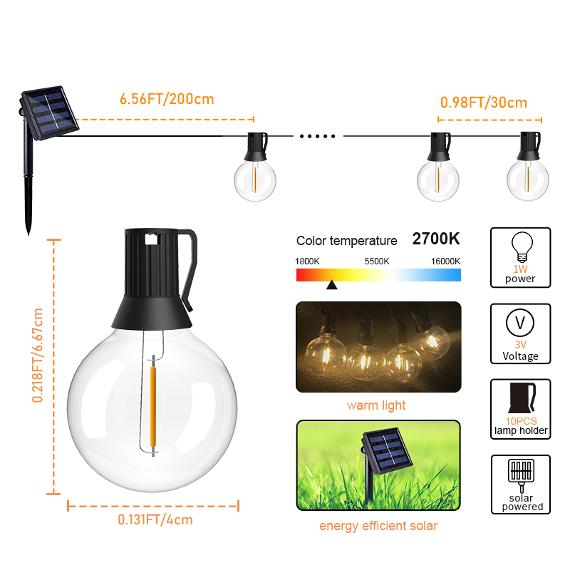 HCP078  G40太阳能灯串